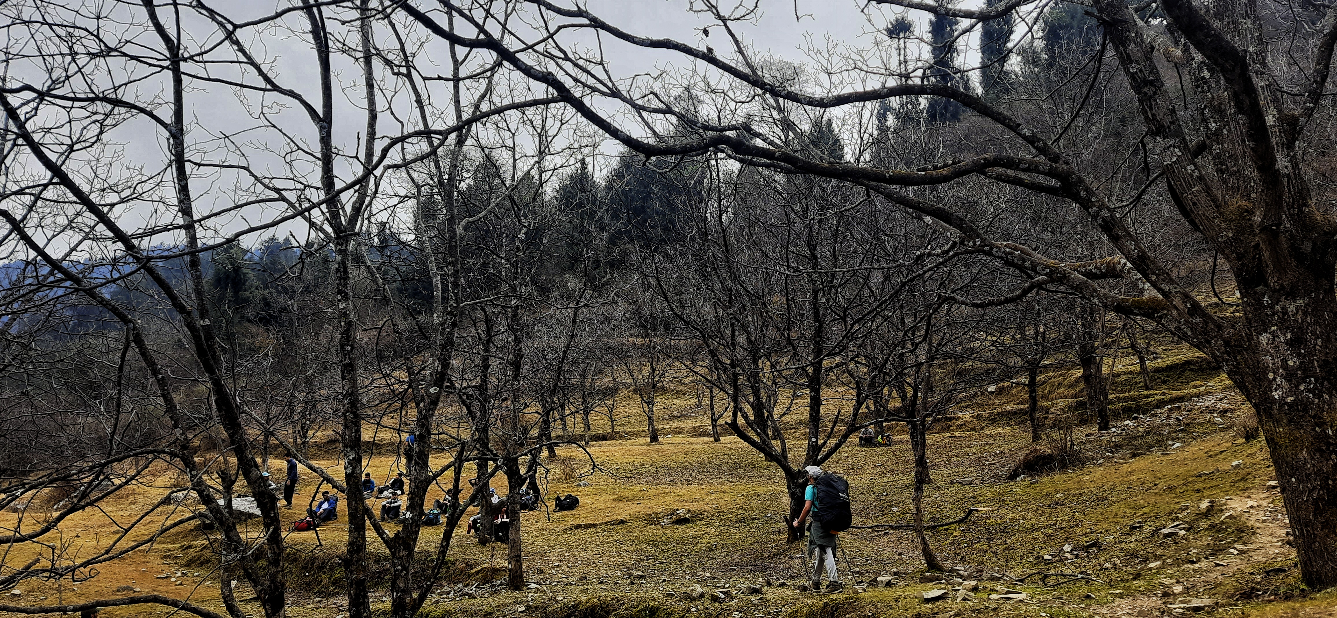 Aancha Top ridgeline and surrounding Himalayan peaks